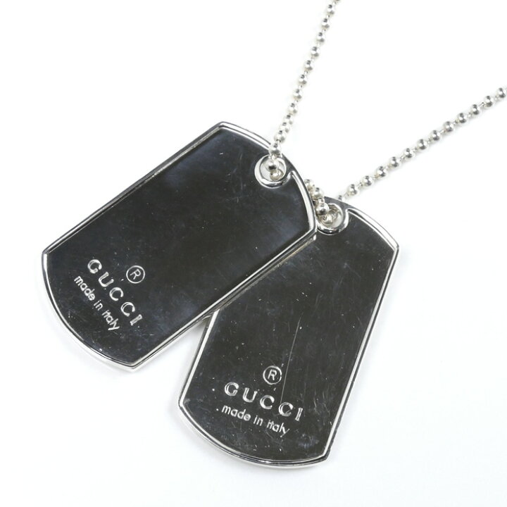楽天市場】GUCCI グッチ シルバー925 ダブル ドッグタグ ネックレス 