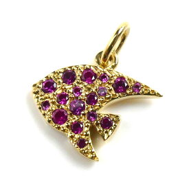 Pomellato ポメラート K18YG イエローゴールド ドド エンゼルフィッシュ ペンダントトップ ピンクサファイア 2.0g レディース【中古】