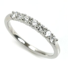 STAR JEWELRY スタージュエリー Pt950プラチナ 7Pダイヤ リング・指輪 ダイヤモンド0.28ct 9号 2.9g レディース 中古