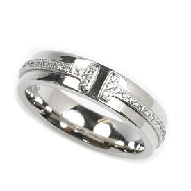 TIFFANY&Co. ティファニー K18WG ホワイトゴールド T TWOナロー リング・指輪 60151270 ダイヤモンド 9号 5.8g レディース 中古 美品