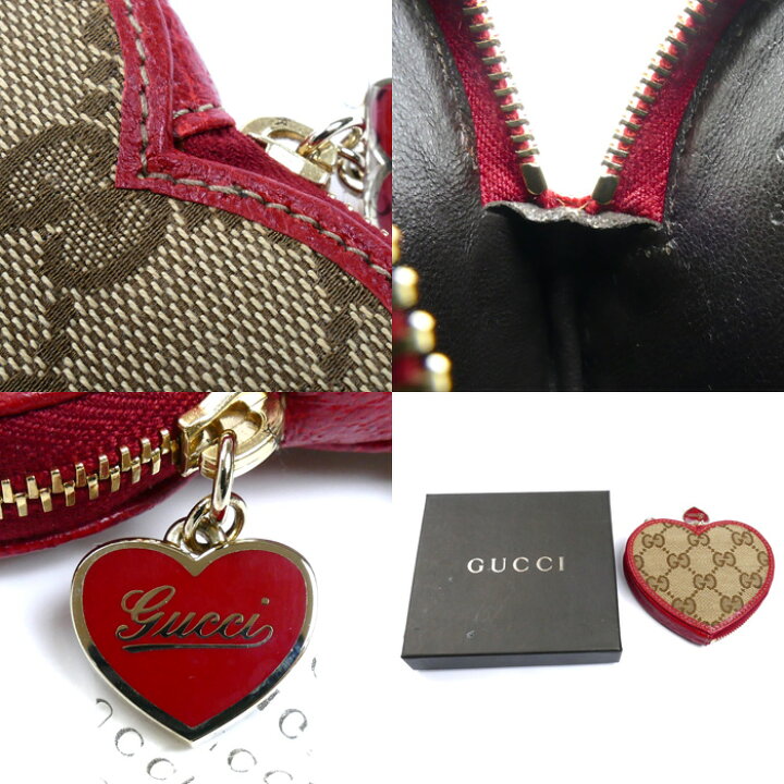 楽天市場】GUCCI グッチ ハート コインケース ベージュ レッド 152615  