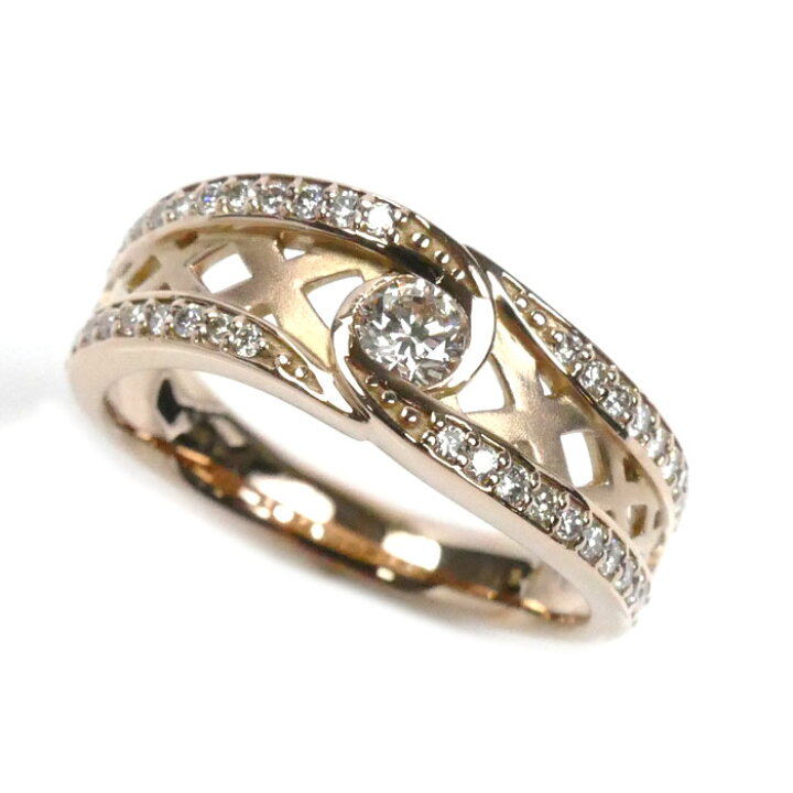 楽天市場】K18PG ピンクゴールド リング・指輪 ダイヤモンド0.36ct 11  