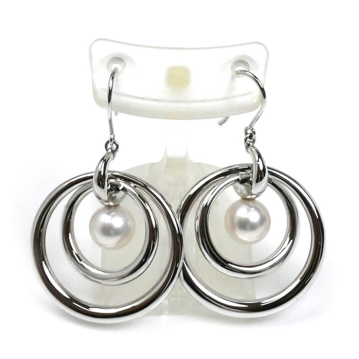 楽天市場】MIKIMOTO ミキモト K18WG/SV ピアス パール約7.0mm 11.6g 
