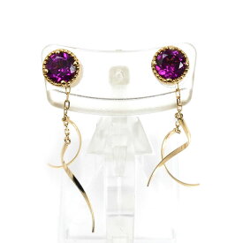 Ponte Vecchio ポンテヴェキオ K18YG イエローゴールド ピアス ガーネット 2.8g レディース【中古】【美品】