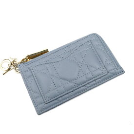 Dior ディオール LADY DIOR ジップ カードホルダー カードケース クラウドブルー S0965ONMJ_M81B カナージュ レディース【中古】【美品】