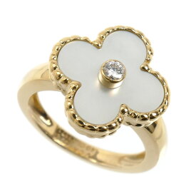 Van Cleef & Arpels ヴァンクリーフ＆アーペル K18YG イエローゴールド ヴィンテージアルハンブラ シェルダイヤ リング・指輪 VCARA41149 ダイヤモンド 9号 49 6.2g レディース【中古】【美品】