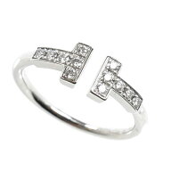TIFFANY&Co. ティファニー K18WG ホワイトゴールド Tワイヤー リング・指輪 60147237 ダイヤモンド 8号 2…