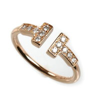 TIFFANY&Co. ティファニー K18PG ピンクゴールド Tワイヤー リング・指輪 60147322 ダイヤモンド 9号 2.6…