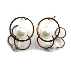 TASAKI タサキ K18PG ピンクゴールド エニーマ ピアス アコヤパール約4.1～5.6mm 2.8g レディース【中古】