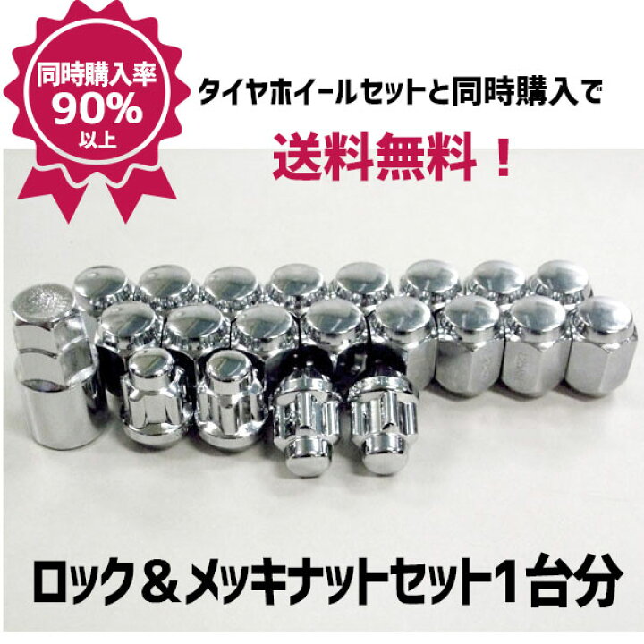 楽天市場】国産車用 ホイール取付用ロック＆メッキナットセット 1台分 