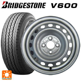 トヨタ プロボックス(160系)用 155/80R14 88/86N ブリヂストン V600 正規品 # ウインターエース L10 # スチール(シルバー) 新品サマータイヤホイール 4本セット