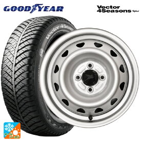 165/70R14 81S グッドイヤー ベクターフォーシーズンズ ハイブリッド ウェッズ キャロウィン PC504S スチール(シルバー) 14-5J 国産車用 オールシーズンタイヤホイール4本セット