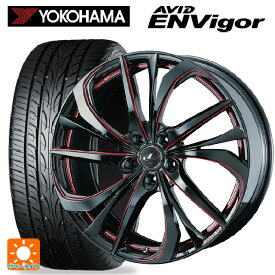 【最大3万円OFFクーポン 6/11 1:59迄】2024年製 225/50R18 99W ヨコハマ エービット エンビガー S321 ウェッズ レオニス TE BK/SC(RED) 18-7J 国産車用 サマータイヤホイール4本セット