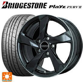 プジョー 3008(P845系)用 225/55R18 98V ブリヂストン プレイズ PX-RV2 正規品 # クロスエッジ グロスブラック/リムポリッシュ 新品サマータイヤホイール 4本セット