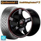 4/20限定 エントリーで最大100％ポイントバック225/65R17 106T XL コンチネンタル コンチバイキングコンタクト7 正規品 マルカサービス RMPレーシング R50 ブラック/リムレッドライン 17-7J 国産車用 スタッドレスタイヤホイール4本セット