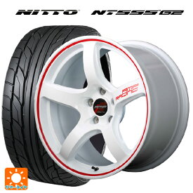 即日発送 ホンダ シビック タイプR(FL5)用 265/35R18 97Y XL ニットー NT555 G2 RMPレーシング R50 ホワイト/リムレッドライン 新品サマータイヤホイール 4本セット