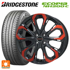 トヨタ ヤリス(10系)用 185/55R16 83V ブリヂストン エコピア NH200C 正規品 # レイシーン プラバ 5X レッドクリア 新品サマータイヤホイール 4本セット