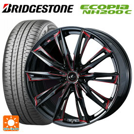 【最大3万円OFFクーポン 6/11 1:59迄】195/45R17 81W ブリヂストン エコピア NH200C 正規品 # ウェッズ レオニス GX BK/SC(RED) 17-7J 国産車用 サマータイヤホイール4本セット