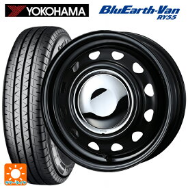 即日発送 【最大3万円OFFクーポン 6/11 1:59迄】145/80R12 80/78N ヨコハマ ブルーアースVan RY55B ウェッズ ネオキャロ スチールホイール セミマットブラック+メッキキャップ 12-3.5J 国産車用 サマータイヤホイール4本セット