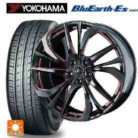 トヨタ プリウス(50系)用 215/45R17 91V ヨコハマ ブルーアースEs ES32 ウェッズ レオニス TE BK/SC(RED) 新品サマータイヤホイール 4本セット
