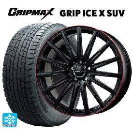 【5/25限定抽選で100％ポイントバック】メルセデスベンツ GLA(H247)用 235/55R18 104H XL グリップマックス グリップアイスエックス SUV ブラックレター # エアフルト マットブラック/レッドリム 新品スタッドレスタイヤホイール 4本セット