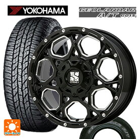 ジープ ラングラー(JL系)用 245/75R17 121/118S ヨコハマ ジオランダー A/T G015 ホワイトレター エクストリームJ XJ06 Gloss Black Milled 新品サマータイヤホイール 4本セット