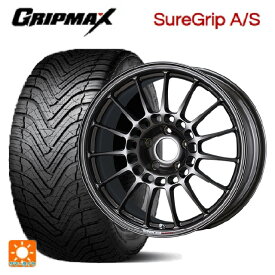 【6/4 20時〜 最大3万円OFFクーポン】225/45R18 95W XL グリップマックス シュアグリップ A/S ブラックレター エンケイ エンケイスポーツ RC-T5 Dark Silver 18-8J 国産車用 オールシーズンタイヤホイール4本セット