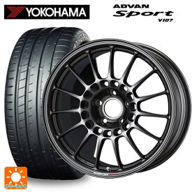 スバル レヴォーグ(VN系)用 225/45R18 95Y XL ヨコハマ アドバンスポーツ V107 エンケイスポーツ RC-T5 Dark Silver 新品サマータイヤホイール 4本セット