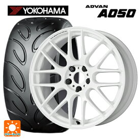 ミツビシ ランサーエボリューション10(CZ4A)用 245/40R18 93W ヨコハマ アドバン A050 コンパウンド M エモーション M8R WHT 新品サマータイヤホイール 4本セット