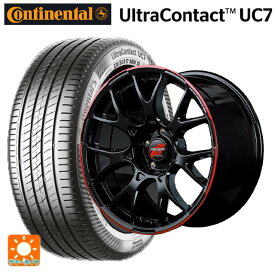 【最大3万円OFFクーポン 4/27 9:59迄】225/55R18 102Y XL コンチネンタル ウルトラコンタクト UC7 正規品 マルカサービス RMPレーシング R27 ブラック/リムレッドライン 18-7.5J 国産車用 サマータイヤホイール4本セット