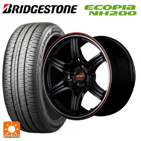 225/45R18 95W XL ブリヂストン エコピア NH200 正規品 マルカサービス アールエムピーレーシング R60 クリスタルブラック／デュアルポリッシュ／レッド＆クリア 18-7.5J 国産車用 サマータイヤホイール4本セット