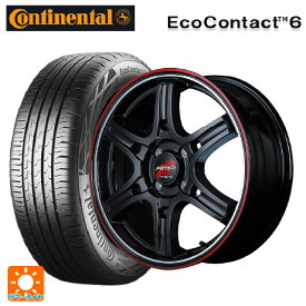 トヨタ ヤリス(10系)用 185/55R16 87H XL コンチネンタル エココンタクト 6 正規品 アールエムピーレーシング R60 クリスタルブラック／デュアルポリッシュ／レッド＆クリア 新品サマータイヤホイール 4本セット