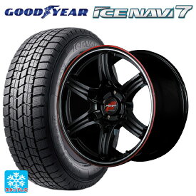 【6/4 20時〜 最大3万円OFFクーポン】215/45R17 87Q グッドイヤー アイスナビ7(限定) # マルカサービス アールエムピーレーシング R60 クリスタルブラック／デュアルポリッシュ／レッド＆クリア 17-7J 国産車用 スタッドレスタイヤホイール4本セット