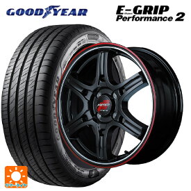 【6/4 20時〜 最大3万円OFFクーポン】185/60R16 86H グッドイヤー エフィシェントグリップ パフォーマンス2 マルカサービス アールエムピーレーシング R60 クリスタルブラック／デュアルポリッシュ／レッド＆クリア 16-6J 国産車用 サマータイヤホイール4本セット