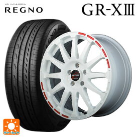 225/55R17 97W ブリヂストン レグノ GR-X3 正規品 # マルカサービス アールエムピーレーシング GR12 ホワイト／ストロボレッド 17-7J 国産車用 サマータイヤホイール4本セット