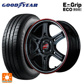 【6/4 20時〜 最大3万円OFFクーポン】185/55R16 83V グッドイヤー エフィシェントグリップ エコ EG02 マルカサービス アールエムピーレーシング R60 クリスタルブラック／デュアルポリッシュ／レッド＆クリア 16-6J 国産車用 サマータイヤホイール4本セット