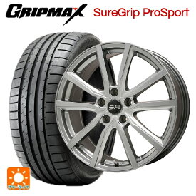 スバル レヴォーグ(VN系)用 225/45R18 95Y XL グリップマックス シュアグリップ プロスポーツ ブラックレター Vスポーク # メタリックグレー 新品サマータイヤホイール 4本セット