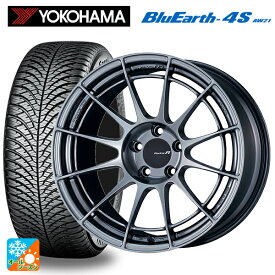 【5/25限定抽選で100％ポイントバック】ニッサン エクストレイル(33系)用 235/60R18 107W ヨコハマ ブルーアース4S AW21 レーシングレボリューション NT03RR ハイパーシルバー 新品オールシーズンタイヤホイール 4本セット