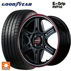 【6/4 20時〜 最大3万円OFFクーポン】185/55R16 83V グッドイヤー エフィシェントグリップ RVF02 マルカサービス アールエムピーレーシング R60 クリスタルブラック／デュアルポリッシュ／レッド＆クリア 16-6J 国産車用 サマータイヤホイール4本セット