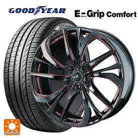 トヨタ プリウス(60系)用 195/60R17 90V グッドイヤー エフィシェントグリップ コンフォート レオニス TE BK/SC(RED) 新品サマータイヤホイール 4本セット