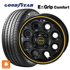 即日発送 【4/24 20時〜 最大3万円OFFクーポン】 スズキ ハスラー(MR52/92S)用 175/65R15 84H グッドイヤー エフィシェントグリップ コンフォート # PPX MIL8(ミル8） セミグロスブラック×イエローライン 新品サマータイヤホイール 4本セット