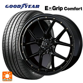 225/55R18 98V グッドイヤー エフィシェントグリップ コンフォート ウェッズ ノヴァリス アセットS1 BLACK/GOLD PIERCE 18-7.5J 国産車用 サマータイヤホイール4本セット