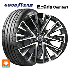 ホンダ ヴェゼル(RV系)用 225/50R18 95W グッドイヤー エフィシェントグリップ コンフォート # 共豊 スマック レジーナ サファイアブラックポリッシュ 新品サマータイヤホイール 4本セット