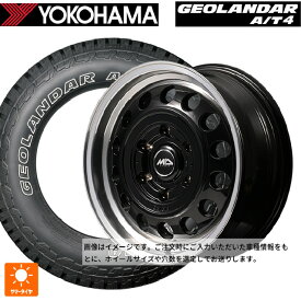 スズキ ジムニーシエラ(74系)用 235/70R16 106T ヨコハマ ジオランダー AT4 G018 アウトラインホワイトレター 正規品 エムアイディー ガルシア シスコ タイプ2 ブラック/リムポリッシュ 新品サマータイヤホイール 4本セット
