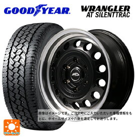スズキ ジムニーシエラ(74系)用 225/75R16 115/112R グッドイヤー ラングラー AT サイレントトラック ホワイトレター エムアイディー ガルシア シスコ タイプ2 ブラック/リムポリッシュ 新品サマータイヤホイール 5本セット