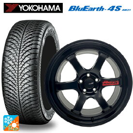 ホンダ シビック タイプR(FL5)用 245/40R18 97Y ヨコハマ ブルーアース4S AW21 エムアイディー MIDレーシング R06 ブラックエディション セミグロスブラック 新品オールシーズンタイヤホイール 4本セット