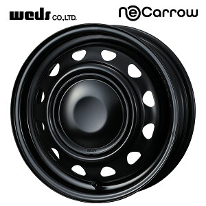 在庫有 ウェッズ ネオキャロ スチールホイール # セミマットブラック+ブラックキャップ 12×3.5 +34 12H(100/110/114.3) 新品ホイール1本