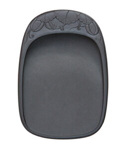 端渓硯 彫花楕円秋葉硯 6吋