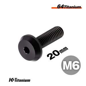 チタンボルト M6×20 P1.0 黒 1本 64チタン テーパーヘッド ボタンボルト M6 全ネジ バイク レストア パーツ チタン カスタム ドレスアップ 旧車 レストア 修理 部品