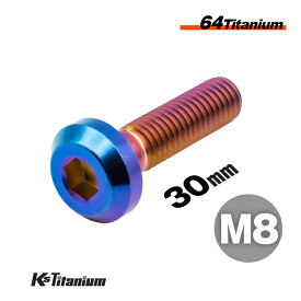 チタンボルト 焼き色 M8×30 P1.25 64チタン ボタンヘッドボルト スレッド 25mm Ti-6Al-4V Gr5 ステップ周り バックステップ ディスクローター等に バイク ボルト M8 カスタム ドレスアップ